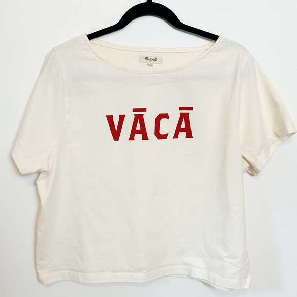 Madewell Off-White Vacay Boxy Tee, size Large - Picture 4 of 7